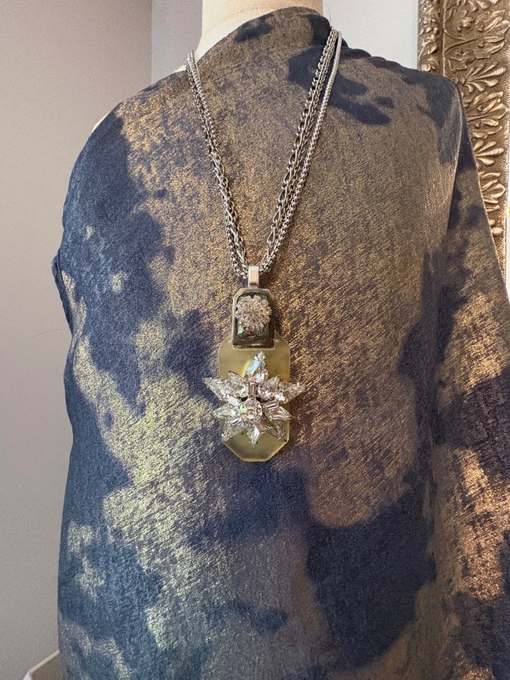 Vintage repurposed rhinestone necklace